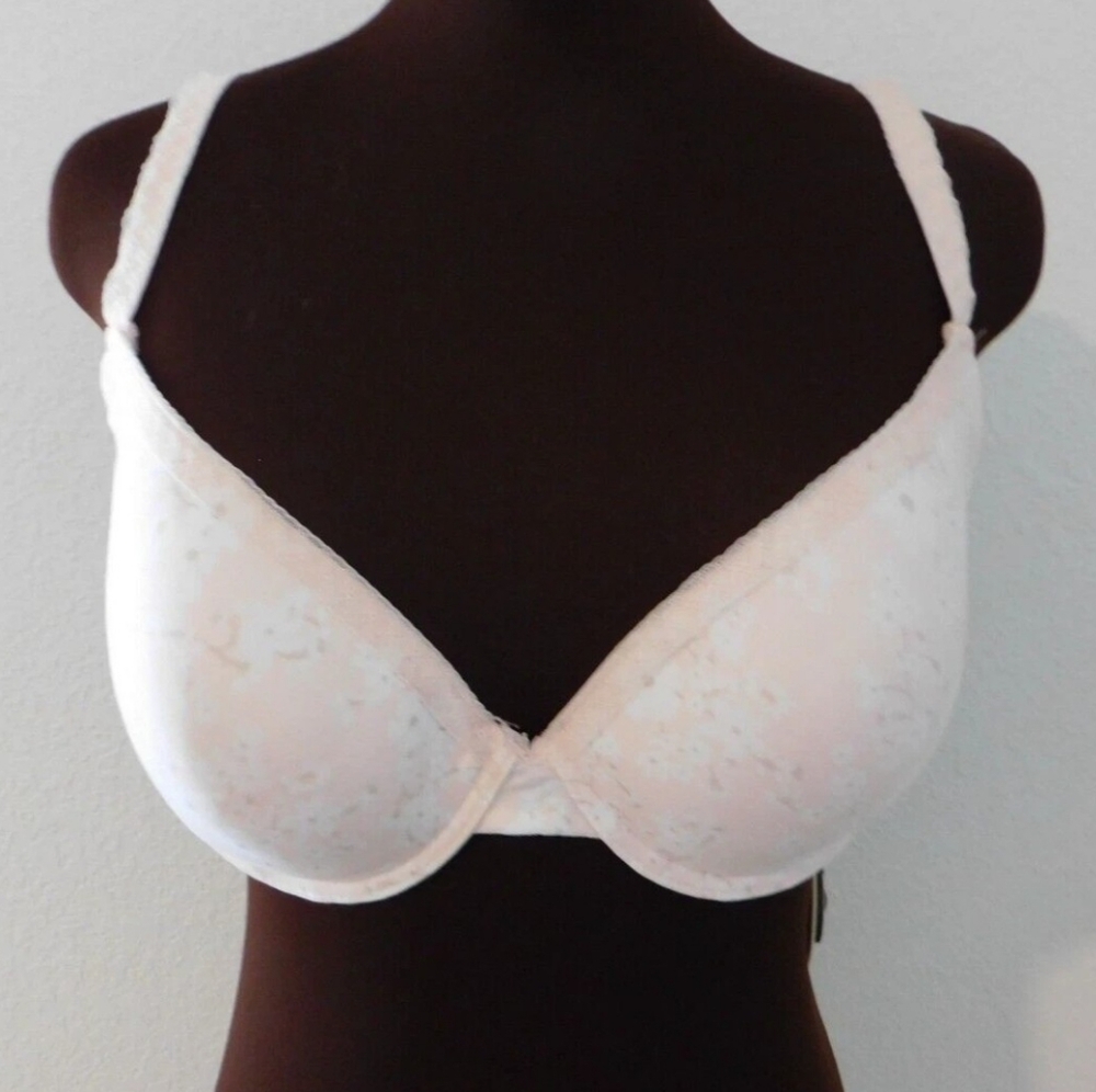 Anne Klein 40C RN 71222 Pale Pink Beige Floral Underwired T Shirt Bra
